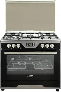 Modena Stainless Steel Gas Cooker, 5 Burners with 2 Oven Fan, 60 x 90 cm