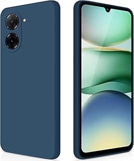 غطاء لهاتف شاومي Redmi A5 4G سيليكون، غطاء TPU نحيف مضاد للصدمات مع طبقة داخلية من الألياف وحماية للكاميرا، أزرق
