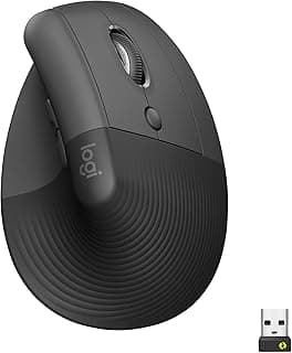 Lift for Business, Vertical Ergonomic Mouse, Wireless, Bluetooth or Secured Logi Bolt USB, Quiet clicks, Globally Certified, Windows/Mac/Chrome/Linux - Graphite, Small