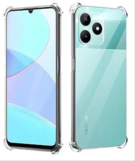 جراب متوافق مع OPPO Realme Note 50، سيليكون شفاف TPU، حماية معززة للزوايا، حماية كاملة للكاميرا