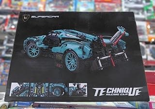 Technique GTR Supercar Building Blocks Set, Teal, 1047 Pieces, 1:14 Scale, V12 Racing Car, Ages 6+