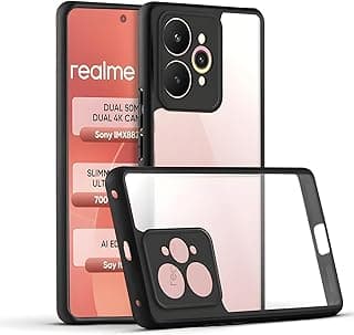 Compatible with Realme 15 5G Case Transparent, Military-Grade Shockproof Anti-Yellowing, Slim Protective Phone Case Full Bumper Cover With Camera Protective - Black