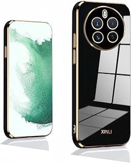 جراب لهاتف Realme 12 Pro Plus (PRO+)/Realme 12 PRO 5G، جراب سيليكون TPU مطلي بالكهرباء، جراب حماية مطاطي ناعم، غطاء ضد الصدمات وغير قابل للانزلاق، أسود
