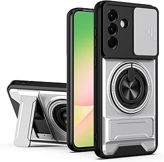 Case Cover Shock Resistant UNBLACK Protect Camera TPU + PC With KickStand Compatible with Samsung Galaxy A56 (Silver)
