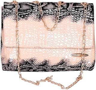 Satchel Evening Bag for Women & Elegant Brown Faux Leather Design & Stylish Handbag for Parties & Formal Occasions –