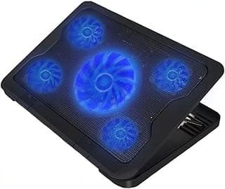قاعدة تبريد لاب توب لوحية بـ 5 مراوح (1×120 ملم 4×80 ملم) بتصميم مروحة صامتة ومنفذ طاقة USB وجيجاماكس GM88