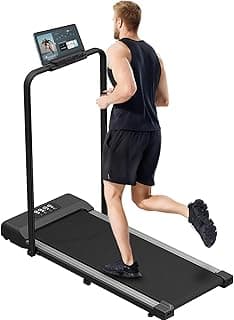 Wemart 2 in 1 Walking Pad, Foldable Treadmills with Handle Bar, 2.5HP Portable Folding Treadmill with Remote Control, Under Desk for Home Office, Small Treadmill