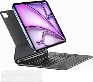 كيبورد Magic Keyboard لايباد اير 11 بوصة M4/M3/M2 وايباد اير 4/5 وايباد برو 11 بوصة (الجيل 1/2/3/4)، جراب كيبورد لاسلكي مع حامل، اضاءة خلفية بـ 7 الوان، تراك باد متعدد اللمس
