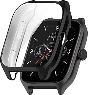 جراب متوافق مع Amazfit GTS 4 (ليس لـ GTS4 Mini)، جراب حماية ناعم TPU مضاد للصدمات، نحيف (أسود)