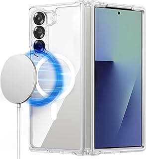 جراب سامسونج Galaxy Z Fold 7 متوافق مع MagSafe، مضاد للصدمات، شفاف، مضاد للاصفرار، غطاء هاتف نحيف، جراب مغناطيسي قوي لهاتف سامسونج Galaxy Z Fold7 (شفاف)