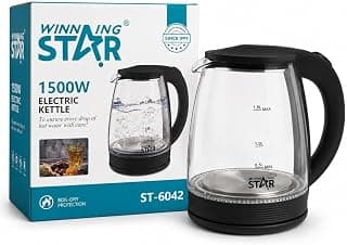 Winning Star - Glass Electric Kettle with Boil-Dry Protection 1.8L - A1-602