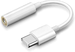 محول USB C رقمي إلى منفذ سماعة 3.5 مم، محول صوت Aux نوع C يناسب مختلف الهواتف الذكية (أبيض)