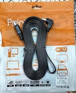 كابل HDMI 4K فائق السرعة على شكل حرف L مسطح ذكر إلى ذكر 3 متر