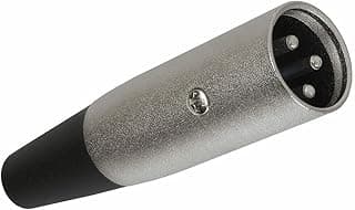 موصل ميكروفون Keendex kx 1996 من نوع XLR ذكر 3-pole - فضي وأسود