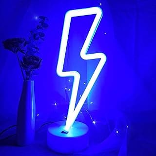 Blue Lighting LED Lights for Bedroom Neon Signs for Wall Decor Room Decor for Teen Girls Gifts for Teenage Boys USB/Battery Cool Gadgets Cool Things Gaming Accessories with Holder(Blue)