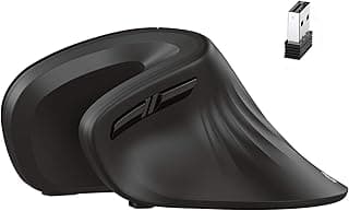 TECHZONE Ergonomic Vertical Wireless Mouse for Right Hand, Silent Click, 800/1200/1600 DPI, 2.4GHz USB Receiver, 6-Button Optical Mouse for PC, Laptop & Mac