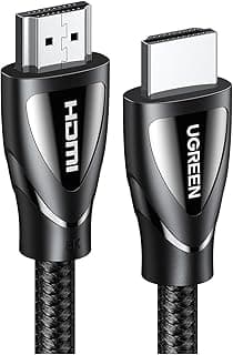 كابل فيديو مضفر من القطن 60 هرتز FUHD HDMI 2.1 ذكر إلى بدقة 8K يوجرين سرعة عالية 48 جيجابايت في الثانية يدعم العرض ثلاثي الأبعاد ومتوافق مع التلفزيون والشاشات والكمبيوتر المحمول 1.5 متر