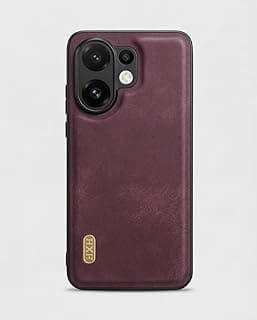 جراب هاتف جلد فاخر متوافق مع VIVO V60، مع قطعة معدنية داخلية (أرجواني)