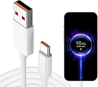 كابل USB نوع C قدرة 120 وات بطول 2 م لشاومي 13T برو و12T برو و12T و11Tبرو قدرة 67 واط، كابل شحن تيربو لشاومي 12 لايت 12X 11T وريدمي نوت 11 11S برو والموديلات الأخرى من ونفيفاي