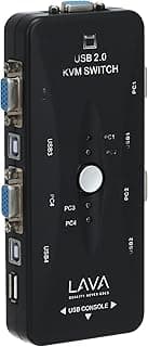 محول سويتش بوكس USB 2.0 كيه في ام في جي ايه بـ4 منافذ للكمبيوتر