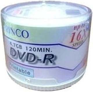 DVD-R 16X 4.7 جيجابايت من برينكو، 50 قرص، انك جيت ابيض