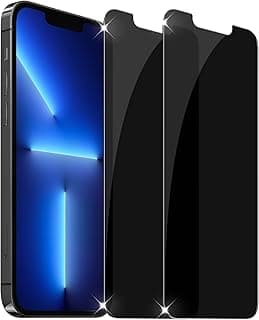 [عبوة 2] YMHML واقي شاشة للخصوصية متوافق مع ايفون 13 Pro Max (6.7 بوصة)، زجاج مقوى مضاد للتجسس [حماية عسكرية] بدون فقاعات مع [إطار تركيب]