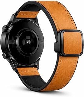 استيك جلد Ecosystem مقاس 20MM متوافق مع سامسونج Galaxy Watch 7/6/5/4 40mm 44mm/Watch 5 Pro 45mm/active 2 40mm 44mm/Amazfit GTS 2/2e/GTS 3/3 Pro/GTS 4/GTS 2 Mini/3/4