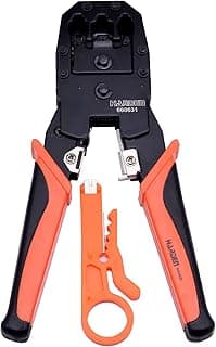 190mm Professional Multifunctional Modular Plug Crimping Tool – 4P/6P/8P, RJ-11/RJ-12/RJ-45, for LAN Network and Telephone Cable - 660631
