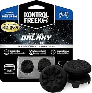 أغطية عصا التحكم FPS Freek Galaxy باللون الأسود لجهاز بلايستيشن 4 (PS4) وبلايستيشن 5 (PS5)، أغطية أداء للتحكم، تصميم Galaxy (1 مرتفع، 1 متوسط، أسود)