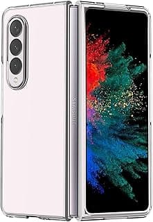 جراب شفاف متوافق مع سامسونج Galaxy Z Fold 4، مقاوم للاصفرار، نحيف للغاية، شفاف، جراب صلب من PC، جراب بسيط