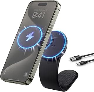 حامل موبايل برو C02 مغناطيسي للسيارة من باسيوس، شاحن سيارة لاسلكي 15 وات للوحة العدادات قابل للتعديل بزاوية 360 درجة متوافق مع سلسلة آيفون 15