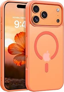 DUEDUE for iPhone 17 Pro Case Magnetic [Compatible with Magsafe], Translucent Matte Back Protective Cover Anti-Scratch Shockproof Phone Case for iPhone 17 Pro 6.3", Orange