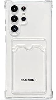 Tuokiou for Samsung Galaxy S24 Ultra Case,Clear Protective Card Slot Case,Slim Fit Drop Resistant Soft TPU Wallet with Bumper,Cute Card Holder Pocket for Galaxy S24 Ultra 6.8" (Clear)