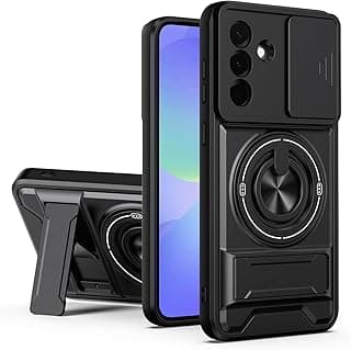 Case Cover Shock Resistant UNBLACK Protect Camera TPU + PC With KickStand Compatible with Samsung Galaxy A36 (Black)
