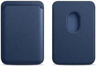 next store Leather Wallet Strong Magnetic Leather Card Wallet with MagSafe Compatible with iPhone, Samsung, Huawei (Navy)