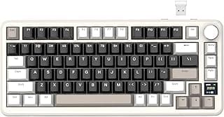 ATTACK SHARK X85Pro 75% Triple-Mode Mechanical Gaming Keyboard,Hot Swappable,2.4GHz Wireless/Bluetooth/USB-C,TFT Display & Knob,RGB,Gasket Mount,QMK Custom for PC/MAC-Cheese/Linear Blueberry Switch