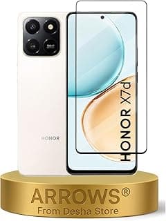 ARROWS 9H Tempered Glass Screen Protector For Honor X7D – Black Frame, Anti-Dust ESD Technology, Scratch Resistant, Bubble Free Installation, HD Clarity