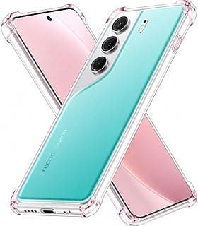 جراب لهاتف Tecno Camon 40 Pro - شفاف كريستالي مضاد للاصفرار، حماية مدمجة للكاميرا وزوايا معززة مضادة للصدمات، غطاء TPU مرن، مقاوم للخدش، مضاد للبصمات