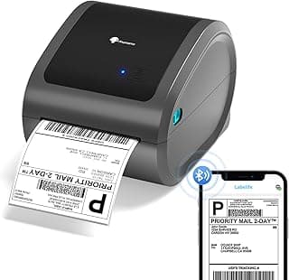 Bluetooth Shipping Label Printer- D520BT Thermal Printer 4x6 Label for Small Business, Shipping Packages, Barcode, Compatible with Phone and PC (D520BT)
