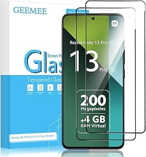 Screen Protector for Xiaomi Redmi Note 13 Pro 5G/Poco X6 5G, 2 Pieces Tempered Glass Film 9H Hardness High Sensitivity Full Cover Screen Protector Film
