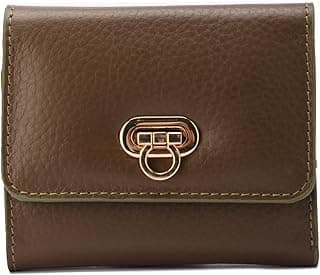 Egypt Small Golden Clasp leatherwallet Genuine High Quality leather Elegant Compact Mini Purse, Durable & Lightweight, Stylish Women'sWallet Gift [Cocoa]