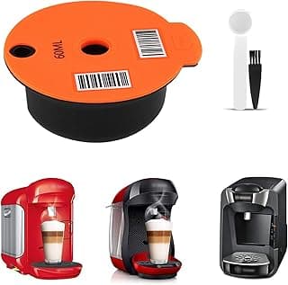 Reusable PP Coffee Capsule Pod with Slicone Lid Refillable Filter for Bosch Tassimo Machine (60ml)