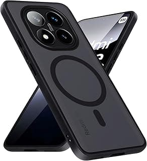 Magnetic Cover for Xiaomi Redmi Note 14 Pro Plus 5G, Compatible with MagSafe, Translucent Opaque Shockproof Mobile Phone Case Anti-Scratch Case for Redmi Note 14 Pro+ 5G, Black