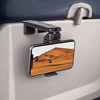 حامل موبايل بتوافق عالمي للطائرة، حامل موبايل للسفر، حامل موبايل للمكتب مع دوران 360 درجة، مشبك موبايل للسفر بدون استخدام اليدين، ملحقات سفر مرنة للطيران من مابروتي