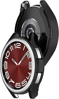 Case Compatible with Samsung Galaxy Watch 6 Classic 47mm, Soft TPU Bumper Protective Cover [Anti-Scratch] Ultra Thin and Light Smart Watch Protector (Black)
