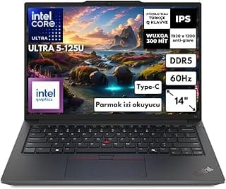 لابتوب ثينك باد E14 21M7002PTX BT46 الجيل السادس الترا 5-125U وذاكرة رام DDR5 سعة 32 جيجابايت وهارد سعة 1 تيرابايت ومعالج رسومات انتل وشاشة WUXGA مقاس 14 بوصة ونظام تشغيل ويندوز 11 برو من لينوفو