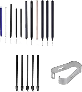 رؤوس بديلة لقلم سامسونج S Pen متوافقة مع سامسونج Note 10, Note 10 +, كل فئات Note 20, Tab S6, S6 Lite, S7, S7+, كل فئات S8, S21 Ultra, S22, S23, S24 Ultra وغيرها. عبوة 5 رؤوس أسود + ملقط