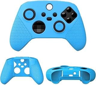 Silicone Sleeve for Xbox Series S/X Gamepad, Soft Protective Grip Jacket with Sweat Resistant Anti Slip, Console Gaming Accessory for Home Use, Thumb Caps, 1 Pack (Blue)