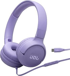 JBL سماعات اذن سلكية من تون 520 سي مريحة مع ميكروفون، صوت جهوري نقي، اعدادات مسبقة لمعادل الصوت، اتصال USB-C، تصميم قابل للطي وكابل خالٍ من التشابك، ارجواني