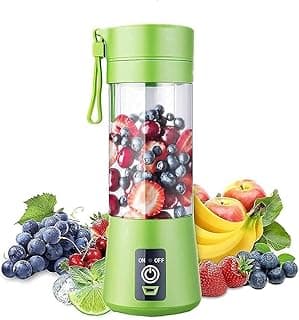 Mini Blender Fruit Mixer: Portable Electric Juicer Grinder Cup - 380ml USB Rechargeable Portable Blender for Personal Smoothies on the Go